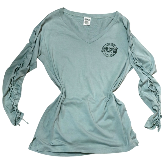 Victoria's secret pink open long sleeve vneck Tshirt - Picture 1 of 4